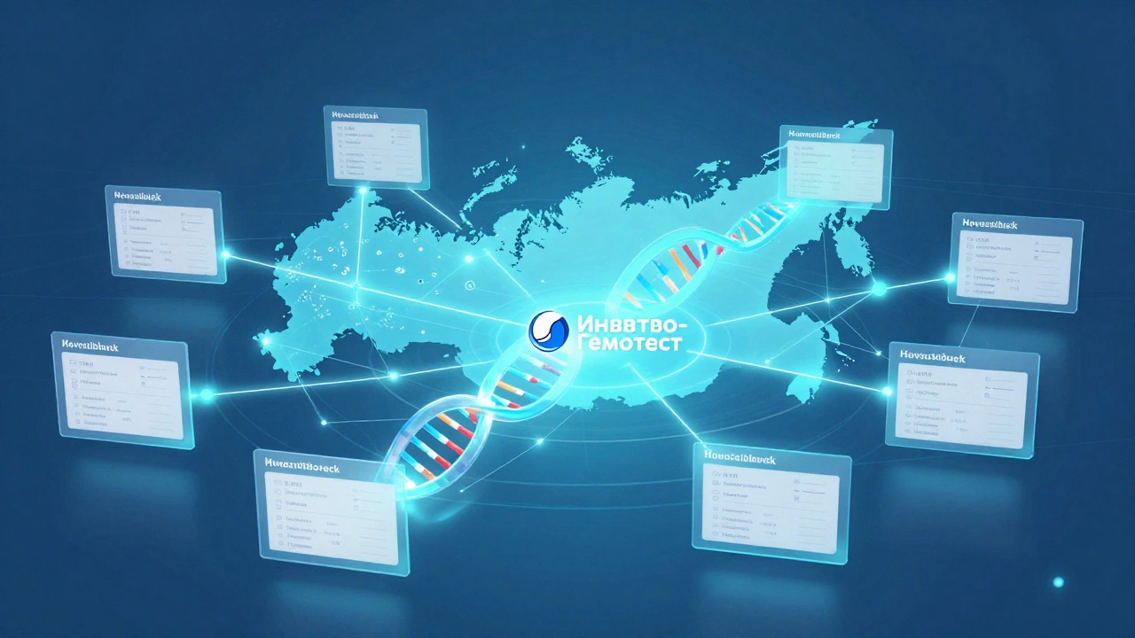 Схема единой лабораторной сети России, соединяющей города через цифровую систему.