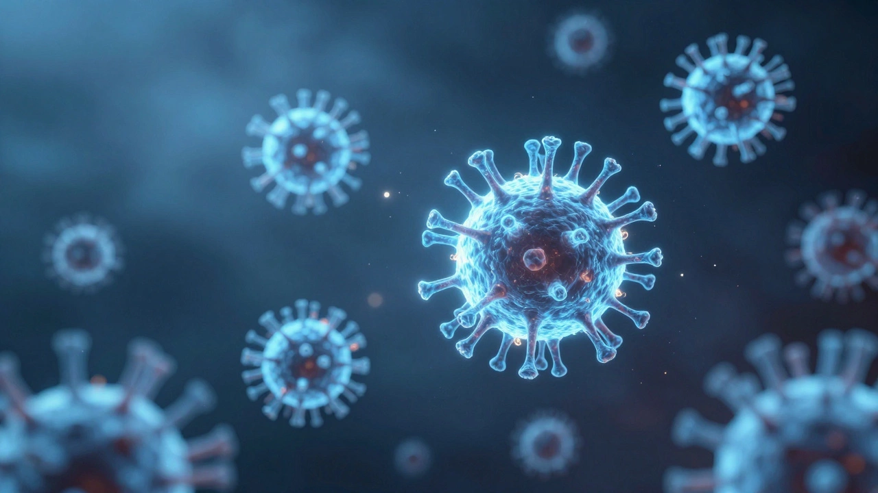 Иммунная борьба: лимфоциты атакуют вирус, нейтрофилы отступают