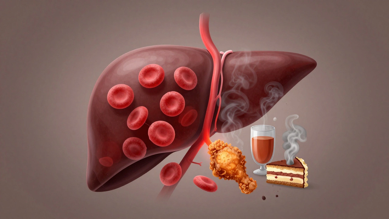 Прозрачная печень фильтрует жирную пищу, превращая её в дым, а кровь остаётся чистой.