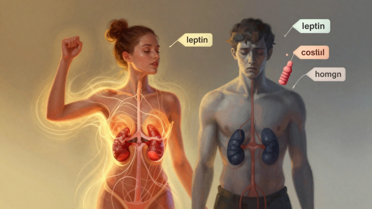 Символическое изображение сбалансированного и нарушенного гормонального фона в человеческом теле.