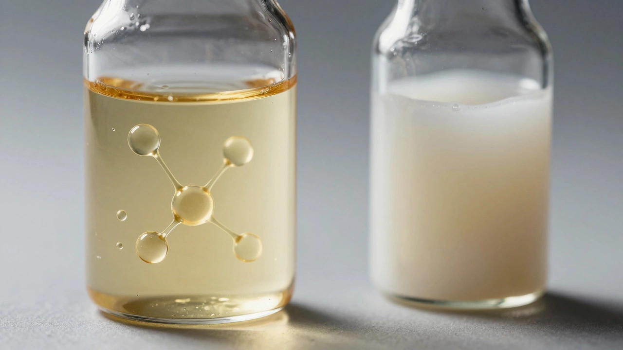 Прозрачная и мутная кровь в лабораторных пробирках