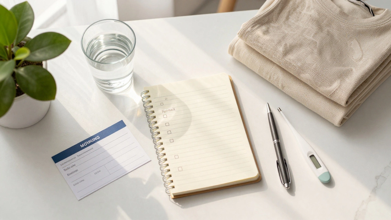 Утренние принадлежности для сдачи анализов на столе