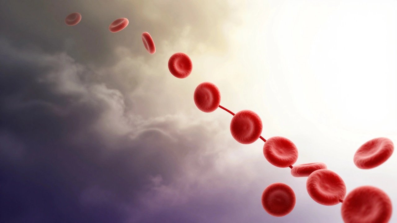 Символическое изображение восстановления потока красных кровяных телец и здоровья