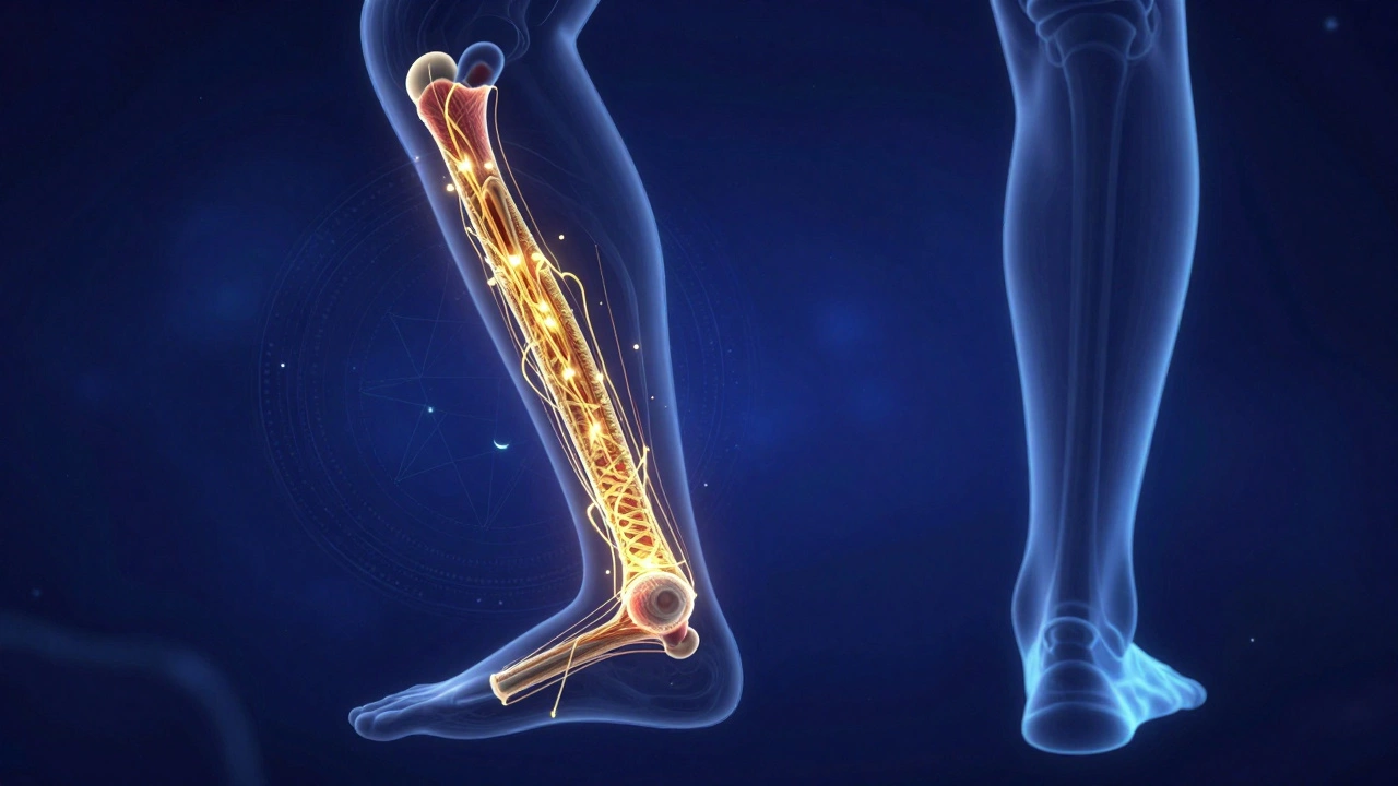 Стилизованное изображение процесса восстановления связок в организме